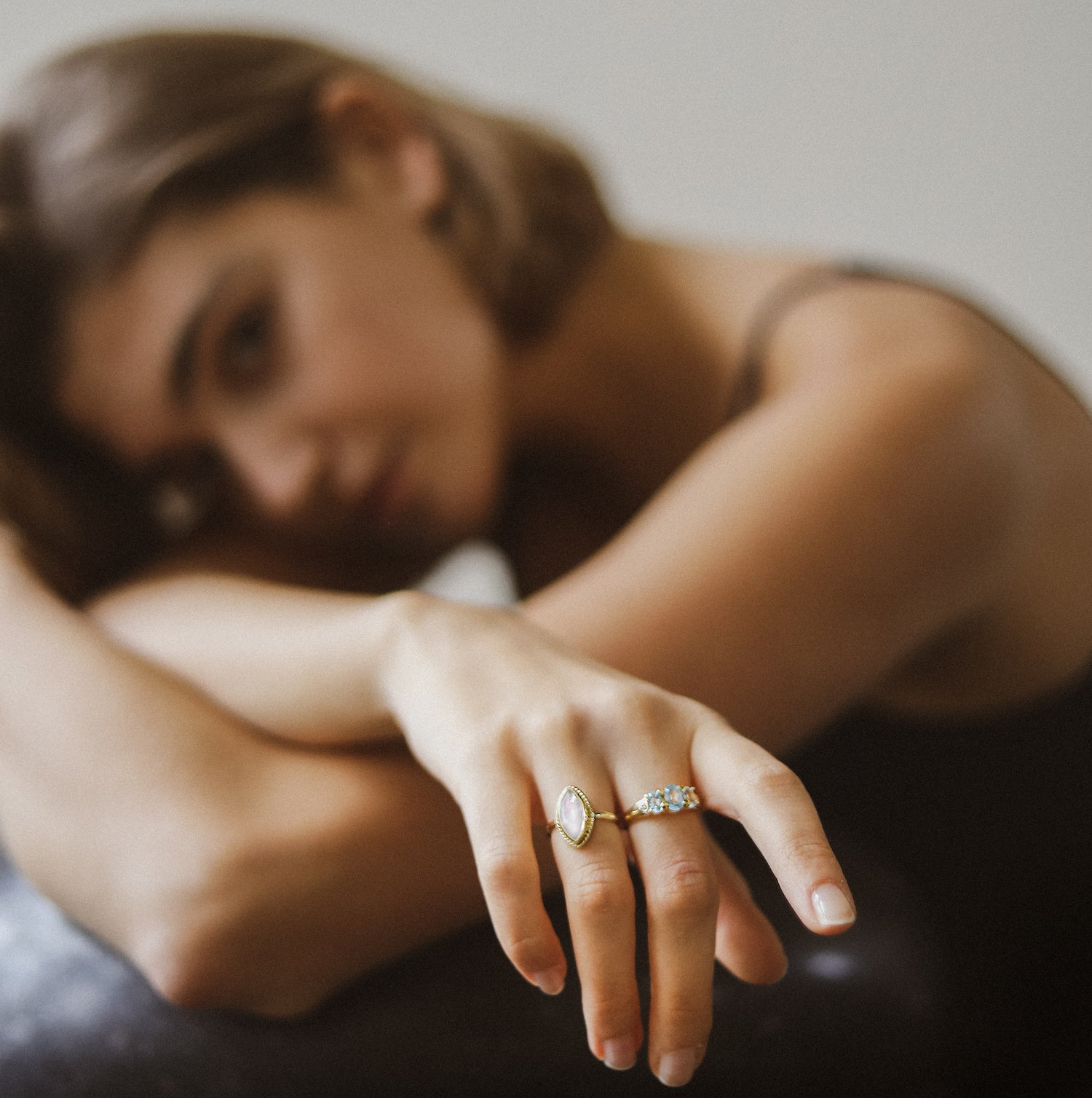 Moonstone Milly Marquise ring