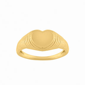 Engraving Ring Heart with Initial | Gold colored